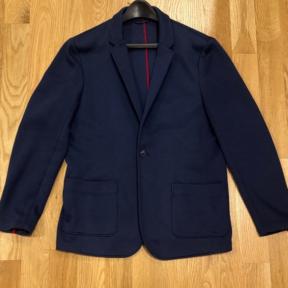 Marine Layer Dark Blue Cotton Blazer